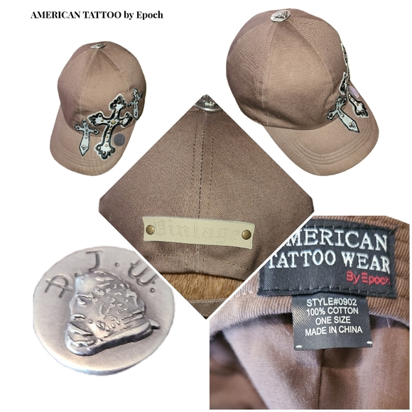 AMERICAN TATTOO by Epoch Accessories - AMERICAN TATTOO by Epoch CROSS DETAILED HAT